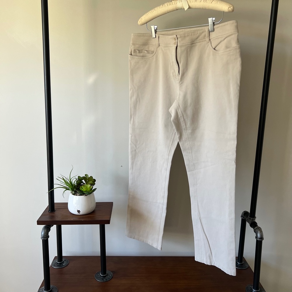 EILEEN FISHER five-pocket straight pants in sand color